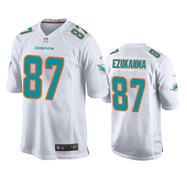 Men's Miami Dolphins #87 Erik Ezukanma White Stitched Game Jersey Men's Miami Dolphins #87 Erik Ezukanma White Stitched Game Jersey