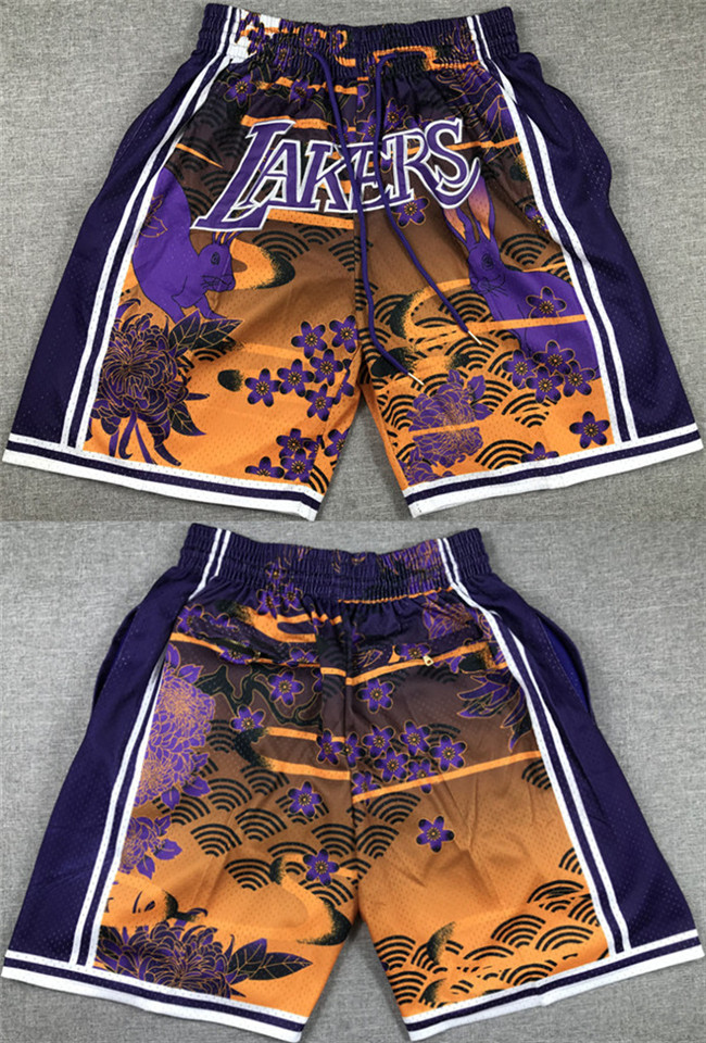 Men's Los Angeles Lakers Purple/Yellow Shorts Men's Los Angeles Lakers Purple/Yellow Shorts