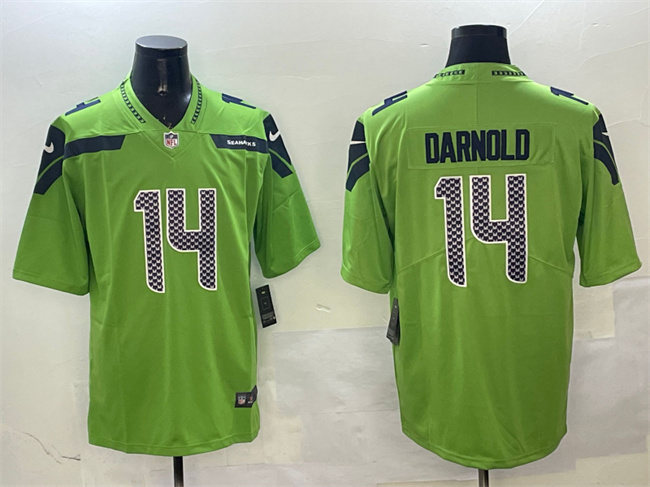 Men's Seattle Seahawks #14 Sam Darnold Green 2025 Vapor Limited Stitched Football Jersey Men's Seattle Seahawks #14 Sam Darnold Green 2025 Vapor Limited Stitched Football Jersey