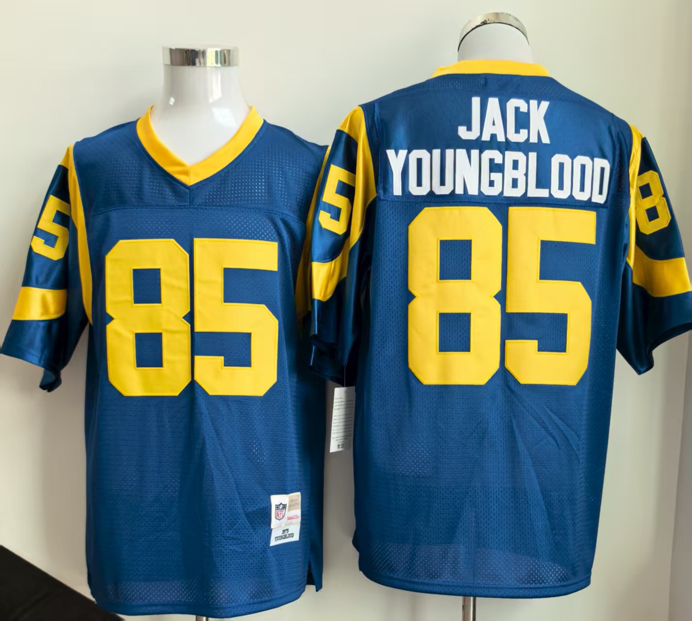 Men's Los Angeles Rams #85 Jack Youngblood Royal Throwback Stitched Football Jersey Men's Los Angeles Rams #85 Jack Youngblood Royal Throwback Stitched Football Jersey