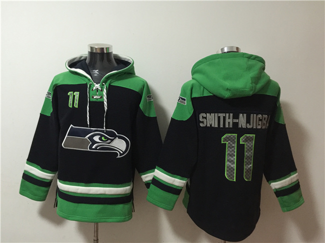 Men's Seattle Seahawks #11 Jaxon Smith-Njigba Black Ageless Must-Have Lace-Up Pullover Hoodie Men's Seattle Seahawks #11 Jaxon Smith-Njigba Black Ageless Must-Have Lace-Up Pullover Hoodie
