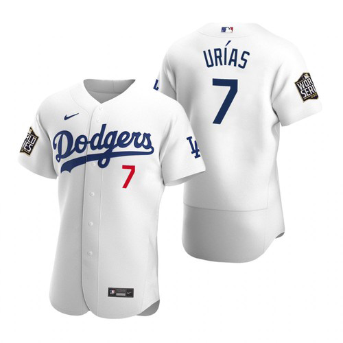 Men's Los Angeles Dodgers #7 Julio Urias White 2020 World Series Sttiched MLB Jersey Men's Los Angeles Dodgers #7 Julio Urias White 2020 World Series Sttiched MLB Jersey