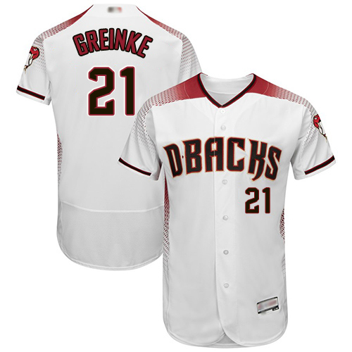 Diamondbacks #21 Zack Greinke White/Crimson Flexbase Authentic Collection Stitched MLB Jersey Diamondbacks #21 Zack Greinke White/Crimson Flexbase Authentic Collection Stitched MLB Jersey