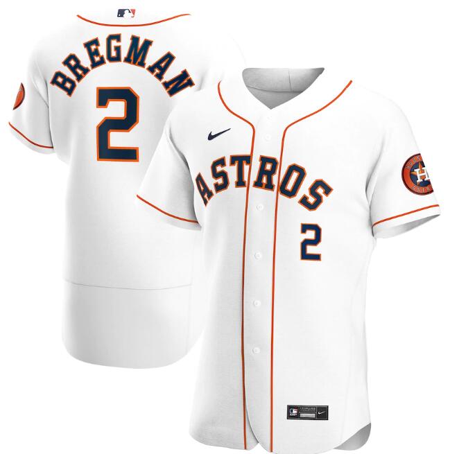 Men's Houston Astros #2 Alex Bregman White MLB Flex Base Stitched Jersey Men's Houston Astros #2 Alex Bregman White MLB Flex Base Stitched Jersey