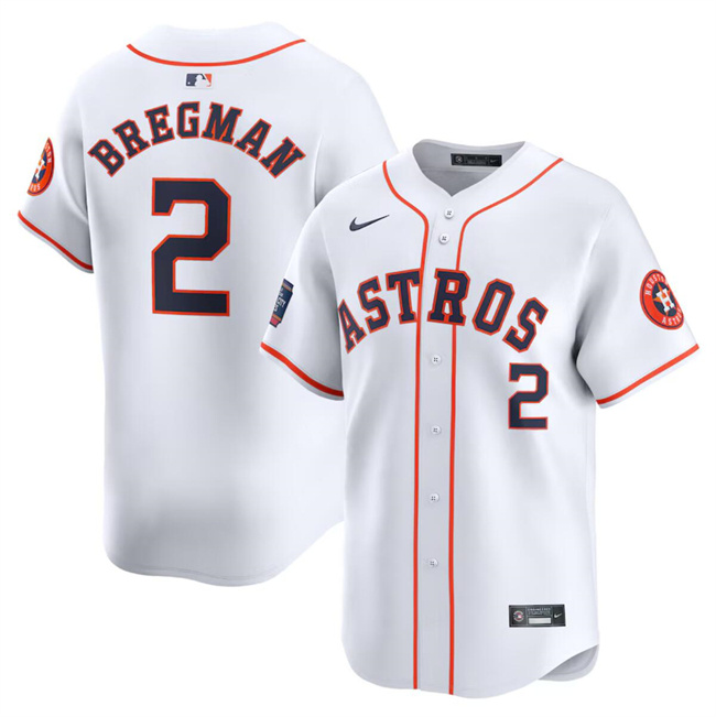 Men's Houston Astros #2 Alex Bregman White 2024 World Tour Mexico City Series Home Limited Stitched Baseball Jersey Men's Houston Astros #2 Alex Bregman White 2024 World Tour Mexico City Series Home Limited Stitched Baseball Jersey