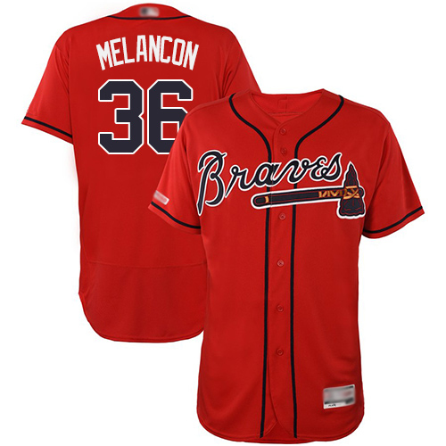 Braves #36 Mark Melancon Red Flexbase Authentic Collection Stitched MLB Jersey Braves #36 Mark Melancon Red Flexbase Authentic Collection Stitched MLB Jersey
