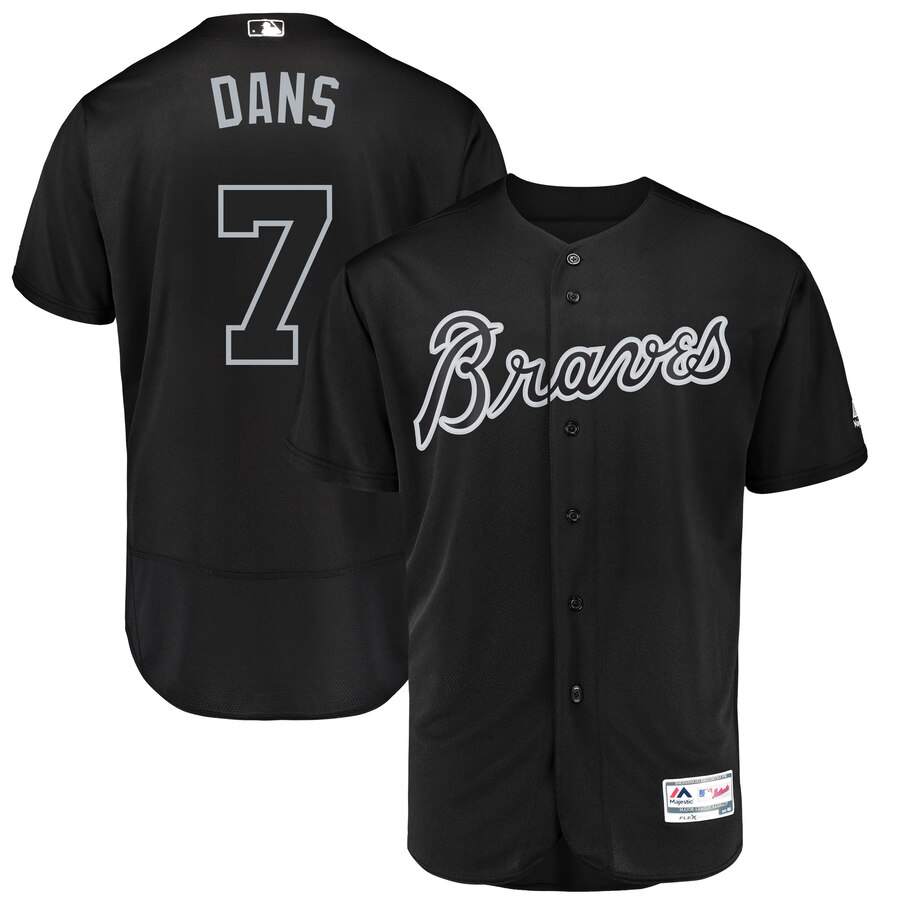 Atlanta Braves #7 Dansby Swanson Dans Majestic 2019 Players' Weekend Flex Base Authentic Player Jersey Black