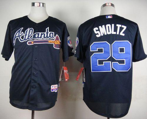 Braves #29 John Smoltz Blue Cool Base Stitched MLB Jersey Braves #29 John Smoltz Blue Cool Base Stitched MLB Jersey