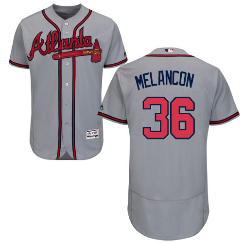 Braves #36 Mark Melancon Grey Flexbase Authentic Collection Stitched MLB Jersey Braves #36 Mark Melancon Grey Flexbase Authentic Collection Stitched MLB Jersey