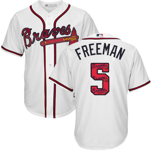 Braves #5 Freddie Freeman White Team Logo Fashion Stitched MLB Jersey Braves #5 Freddie Freeman White Team Logo Fashion Stitched MLB Jersey