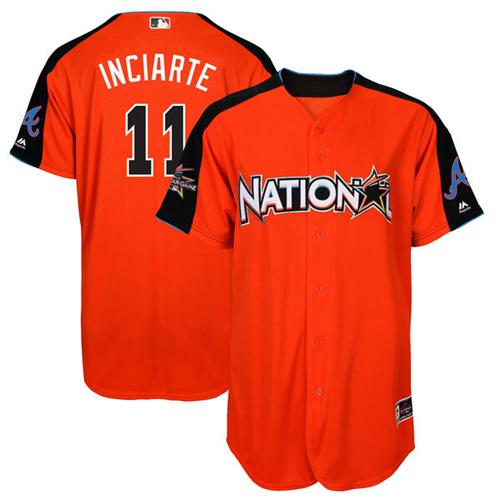 Braves #11 Ender Inciarte Orange 2017 All-Star National League Stitched MLB Jersey Braves #11 Ender Inciarte Orange 2017 All-Star National League Stitched MLB Jersey
