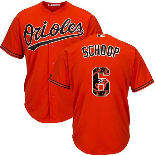 Orioles #6 Jonathan Schoop Orange Team Logo Fashion Stitched MLB Jersey Orioles #6 Jonathan Schoop Orange Team Logo Fashion Stitched MLB Jersey