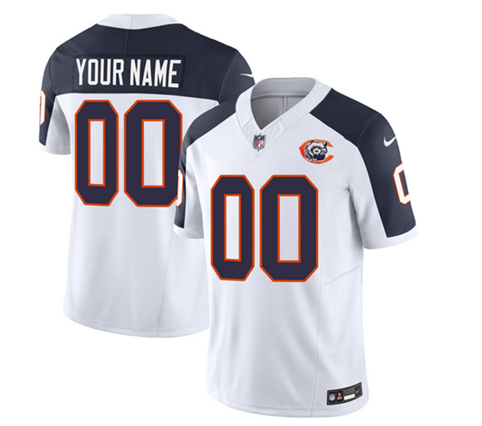 Men's Chicago Bears Active Player Custom 2023 F.U.S.E. White/Navy Throwback Limited Stitched Football Jersey Men's Chicago Bears Active Player Custom 2023 F.U.S.E. White/Navy Throwback Limited Stitched Football Jersey