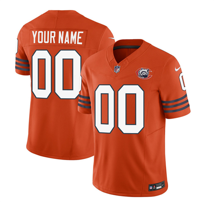 Men's Chicago Bears Active Player Custom 2023 F.U.S.E. Orange Throwback Limited Stitched Football Jersey Men's Chicago Bears Active Player Custom 2023 F.U.S.E. Orange Throwback Limited Stitched Football Jersey