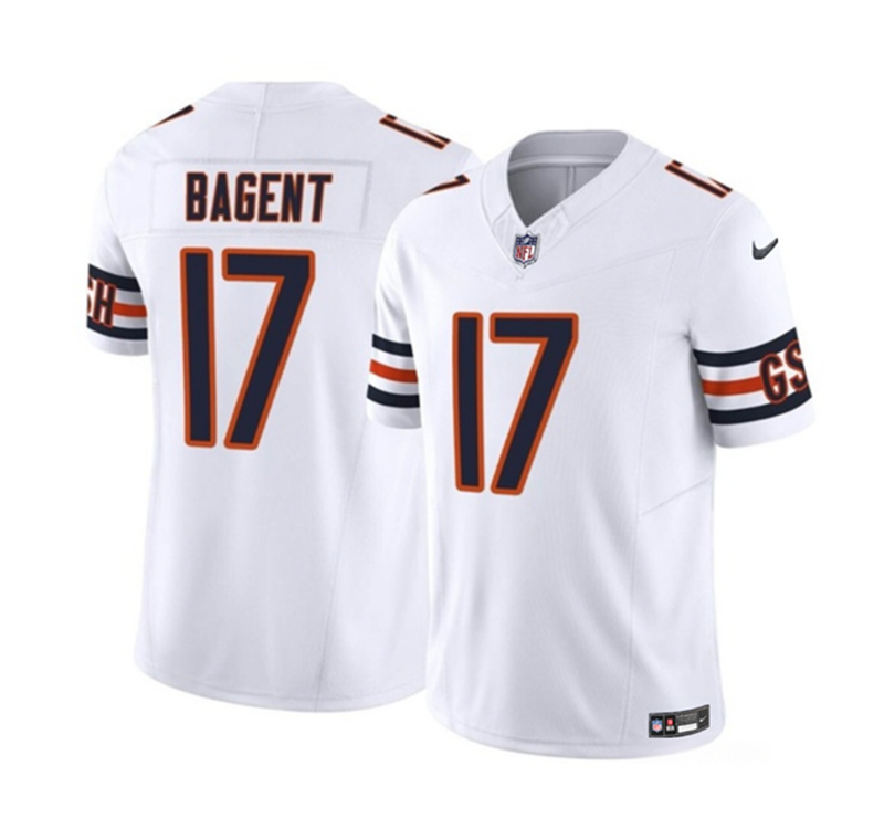 Men's Chicago Bears #17 Tyson Bagent White 2023 F.U.S.E. Vapor Untouchable Limited Stitched Football Jersey Men's Chicago Bears #17 Tyson Bagent White 2023 F.U.S.E. Vapor Untouchable Limited Stitched Football Jersey