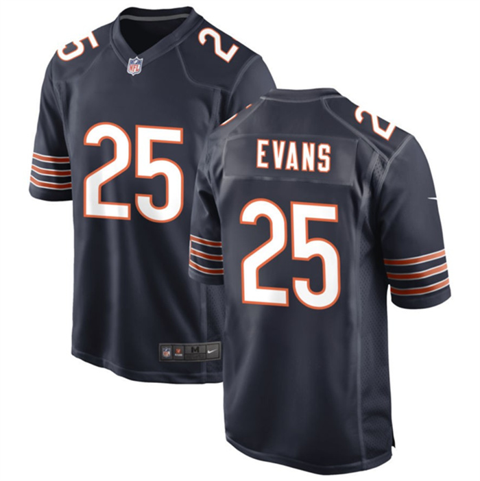 Men's Chicago Bears #25 Darrynton Evans Navy Stitched Game Football Jersey Men's Chicago Bears #25 Darrynton Evans Navy Stitched Game Football Jersey