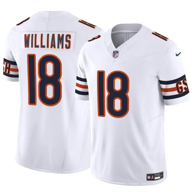 Men's Chicago Bears #18 Caleb Williams White 2024 Draft F.U.S.E. Vapor Stitched Football Jersey Men's Chicago Bears #18 Caleb Williams White 2024 Draft F.U.S.E. Vapor Stitched Football Jersey