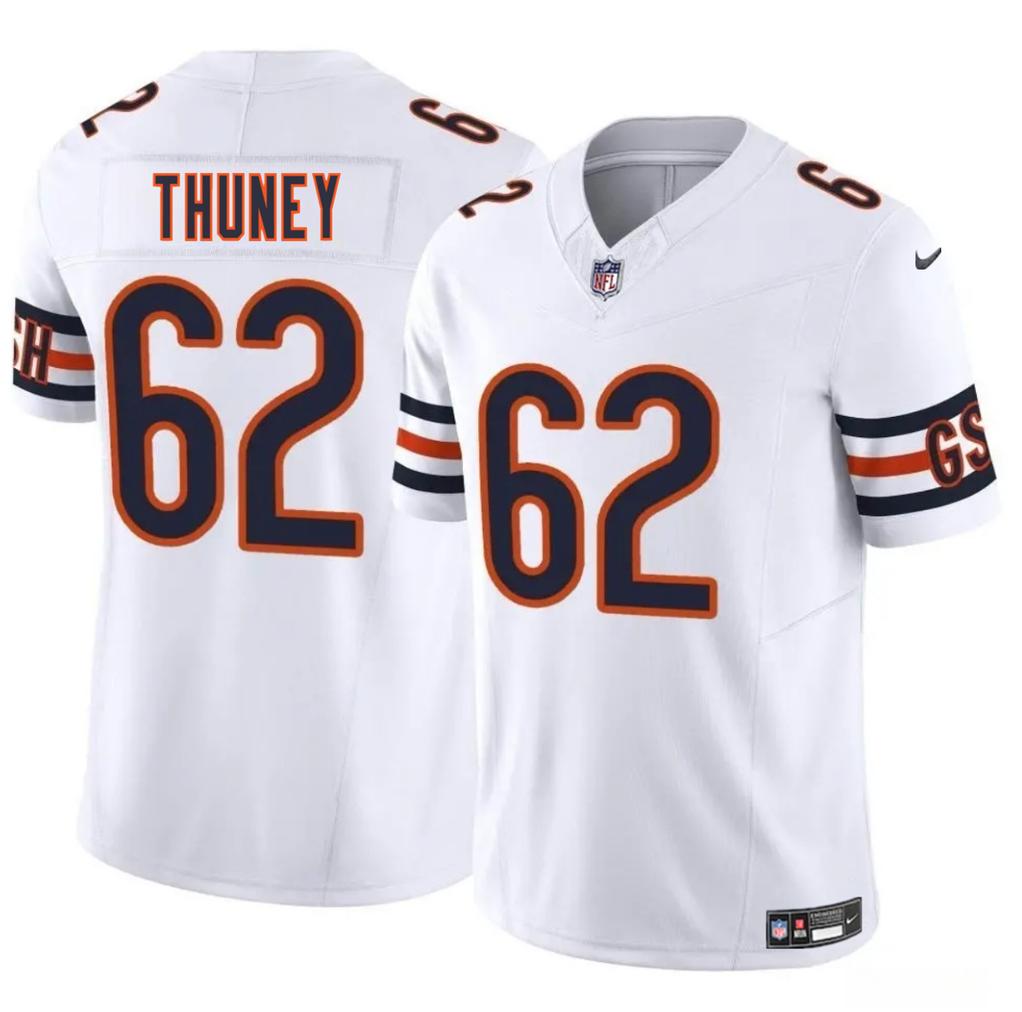 Men's Chicago Bears #62 Joe Thuney White 2025 F.U.S.E. Vapor Stitched Football Jersey Men's Chicago Bears #62 Joe Thuney White 2025 F.U.S.E. Vapor Stitched Football Jersey