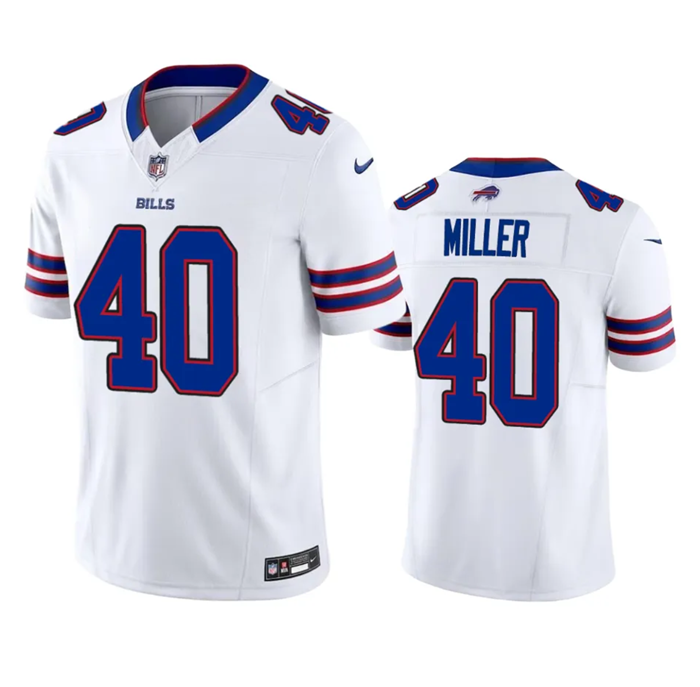 Men's Buffalo Bills #40 Von Miller White 2023 F.U.S.E. Vapor Untouchable Limited Stitched Jersey Men's Buffalo Bills #40 Von Miller White 2023 F.U.S.E. Vapor Untouchable Limited Stitched Jersey