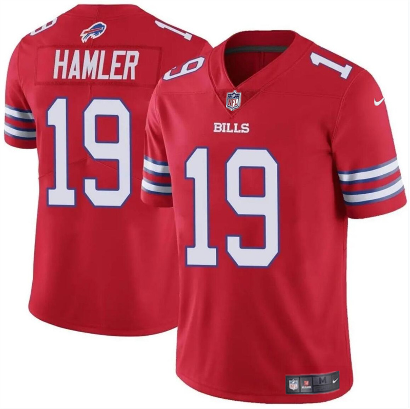 Men's Buffalo Bills #19 KJ Hamler Red 2024 Vapor Untouchable Limited Stitched Football Jersey Men's Buffalo Bills #19 KJ Hamler Red 2024 Vapor Untouchable Limited Stitched Football Jersey