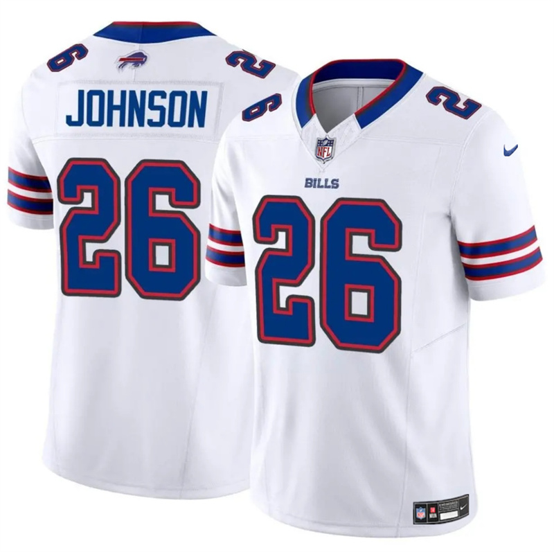 Men's Buffalo Bills #26 Ty Johnson White 2024 F.U.S.E. Vapor Untouchable Limited Stitched Football Jersey Men's Buffalo Bills #26 Ty Johnson White 2024 F.U.S.E. Vapor Untouchable Limited Stitched Football Jersey
