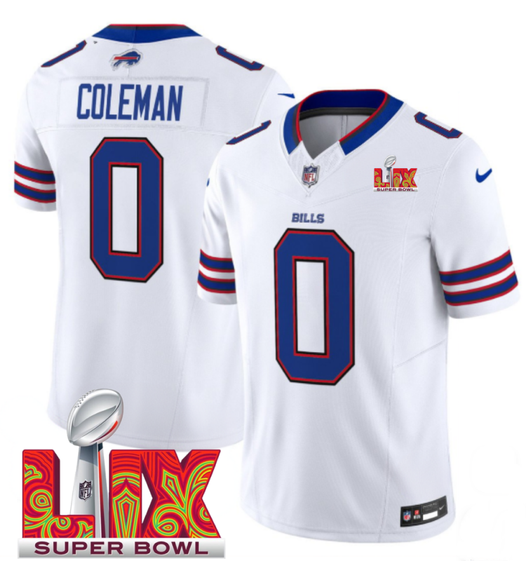 Men's Buffalo Bills #0 Keon Coleman White F.U.S.E. 24/25 Super Bowl LIX Vapor Untouchable Limited Stitched Football Jersey Men's Buffalo Bills #0 Keon Coleman White F.U.S.E. 24/25 Super Bowl LIX Vapor Untouchable Limited Stitched Football Jersey