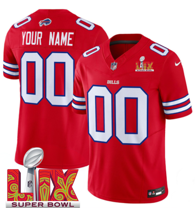 Men's Buffalo Bills Active Player Custom Red F.U.S.E. 24/25 Super Bowl LIX Vapor Untouchable Limited Stitched Football Jersey Men's Buffalo Bills Active Player Custom Red F.U.S.E. 24/25 Super Bowl LIX Vapor Untouchable Limited Stitched Football Jersey