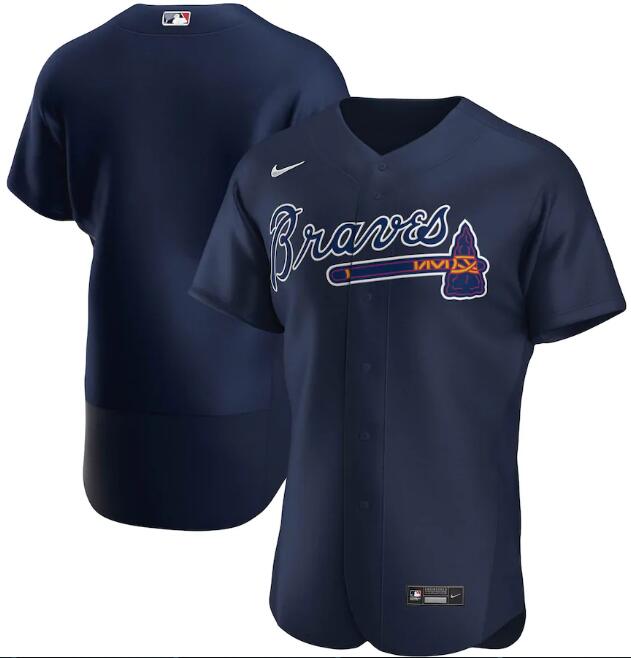 Men's Atlanta Braves Blank Navy MLB Flex Base Stitched Jersey Men's Atlanta Braves Blank Navy MLB Flex Base Stitched Jersey