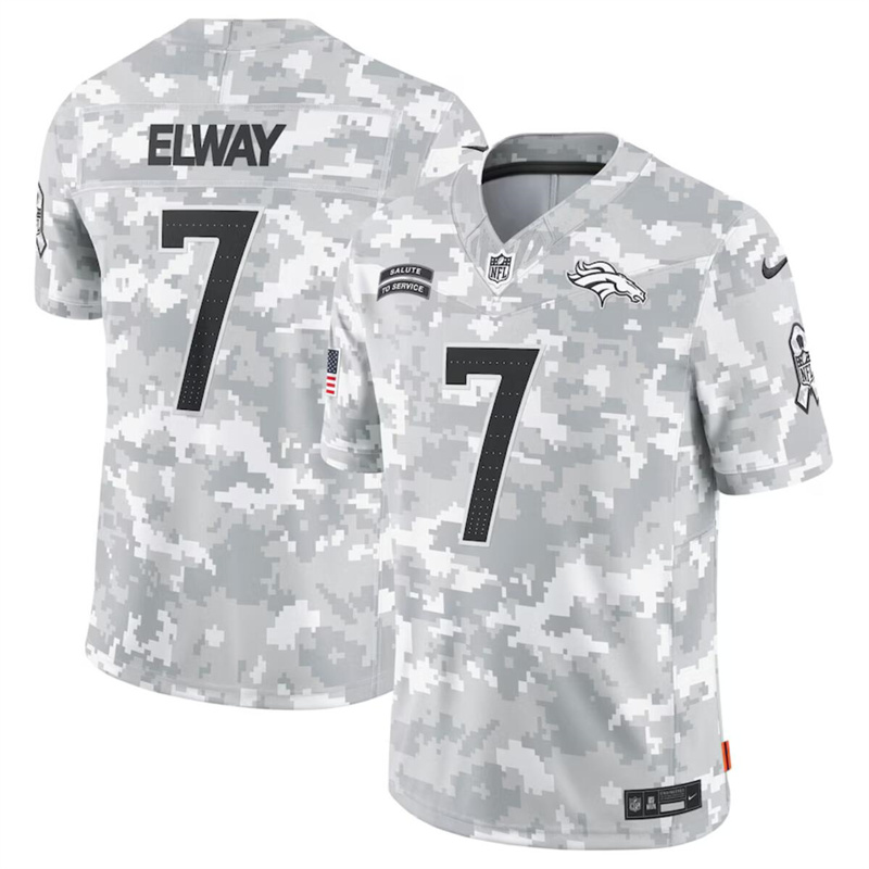 Men's Denver Broncos #7 John Elway 2024 F.U.S.E Arctic Camo Salute to Service Limited Stitched Football Jersey Men's Denver Broncos #7 John Elway 2024 F.U.S.E Arctic Camo Salute to Service Limited Stitched Football Jersey