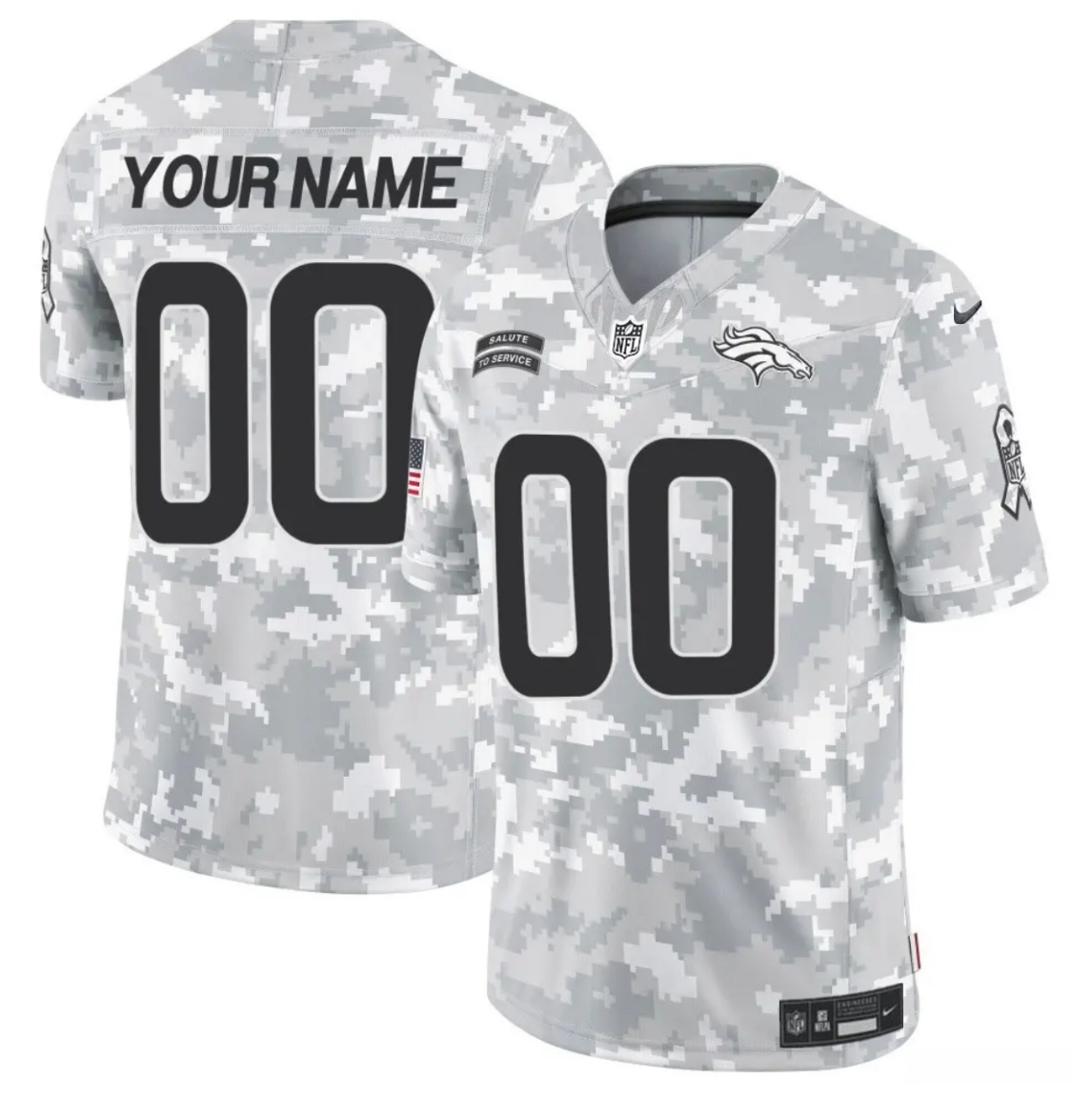 Men's Denver Broncos Active Player Custom 2024 F.U.S.E Arctic Camo Salute to Service Limited Stitched Football Jersey Men's Denver Broncos Active Player Custom 2024 F.U.S.E Arctic Camo Salute to Service Limited Stitched Football Jersey