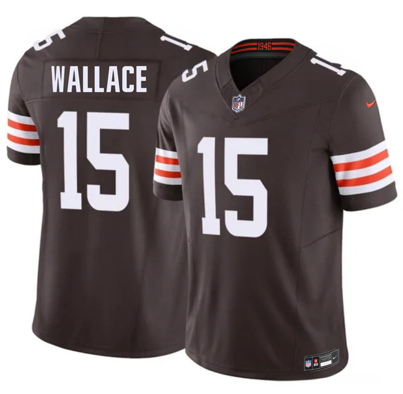 Men's Cleveland Browns #15 Tylan Wallace Brown 2026 F.U.S.E. Vapor Limited Stitched Football Jersey Men's Cleveland Browns #15 Tylan Wallace Brown 2026 F.U.S.E. Vapor Limited Stitched Football Jersey