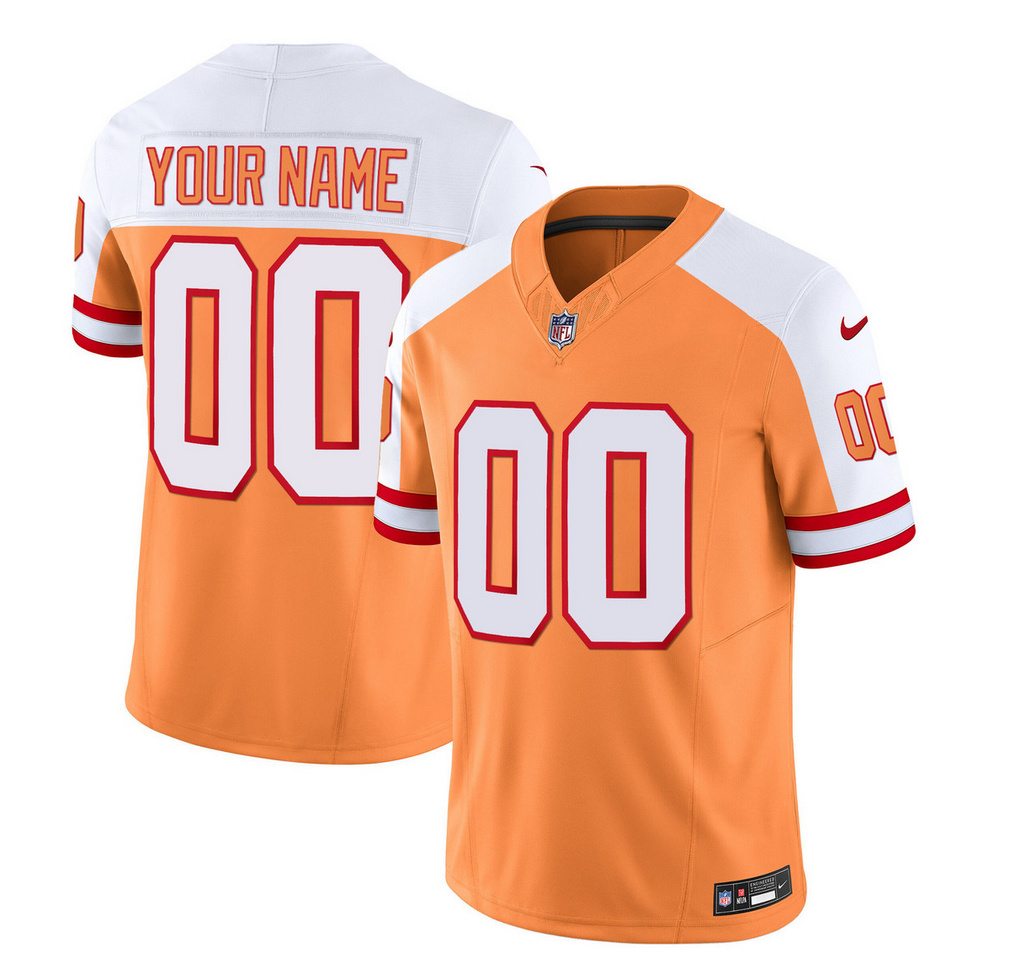 Men's Tampa Bay Buccaneers Active Player Custom 2023 F.U.S.E.White/Gold Throwback Limited Stitched Jersey Men's Tampa Bay Buccaneers Active Player Custom 2023 F.U.S.E.White/Gold Throwback Limited Stitched Jersey