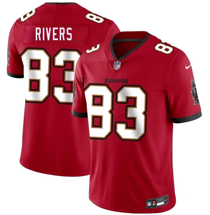 Men's Tampa Bay Buccaneers #83 Eric Rivers Red 2026 Draft Vapor Limited Stitched Jersey