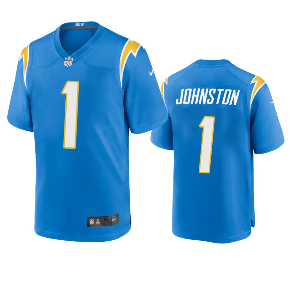 Men's Los Angeles Chargers #1 Quentin Johnston Blue Stitched Game Jersey Men's Los Angeles Chargers #1 Quentin Johnston Blue Stitched Game Jersey