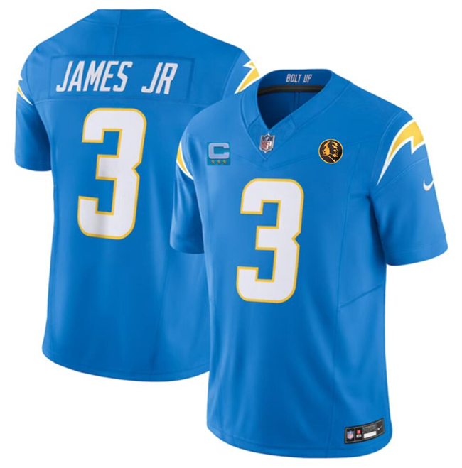 Men's Los Angeles Chargers #3 Derwin James Jr. Light Blue 2023 F.U.S.E. With John Madden Patch Vapor Limited Stitched Football Jersey Men's Los Angeles Chargers #3 Derwin James Jr. Light Blue 2023 F.U.S.E. With John Madden Patch Vapor Limited Stitched Football Jersey
