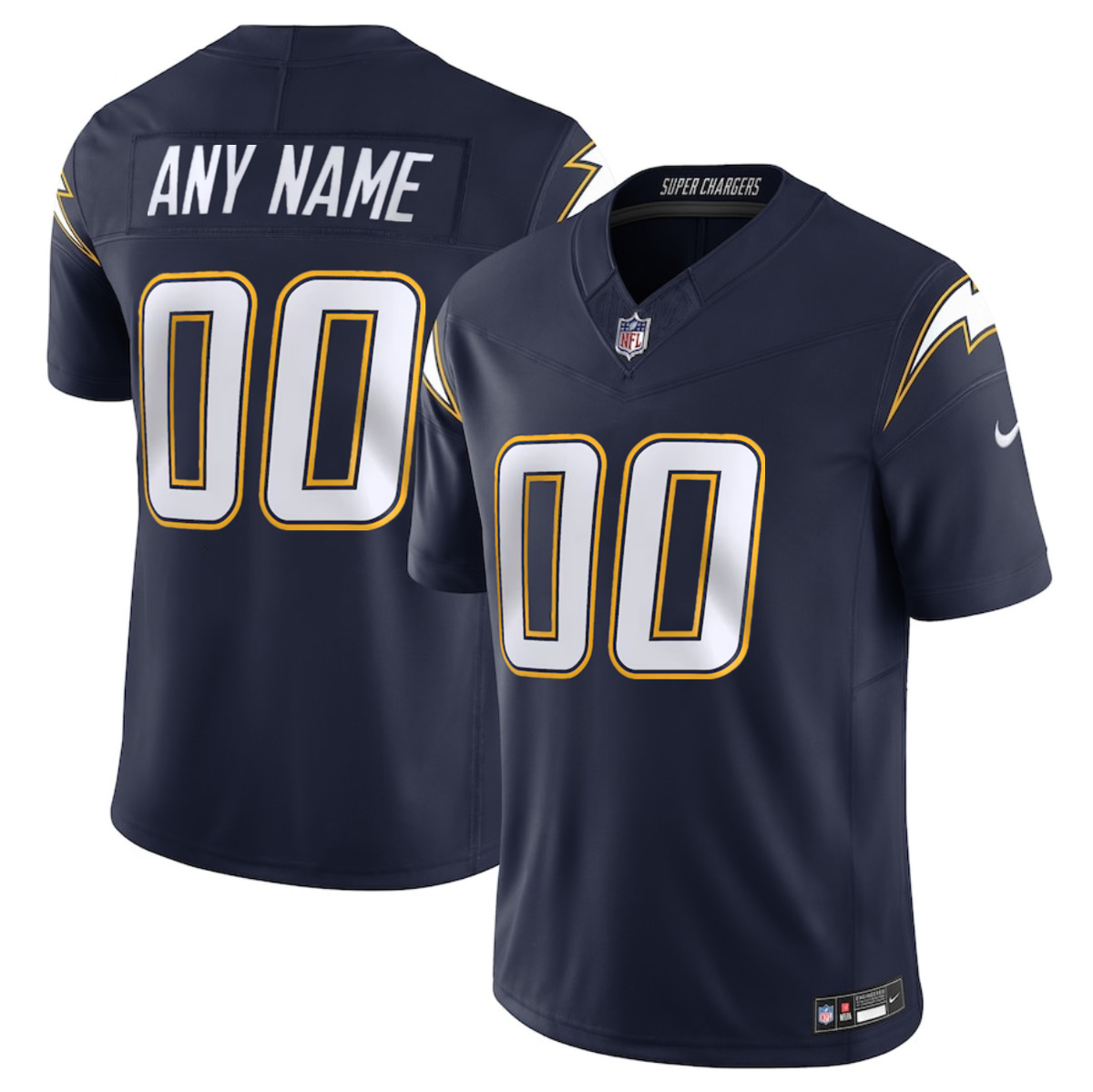 Men's Los Angeles Chargers Active Player Custom Navy 2025 F.U.S.E. Alternate Vapor Limited Stitched Football Jersey Men's Los Angeles Chargers Active Player Custom Navy 2025 F.U.S.E. Alternate Vapor Limited Stitched Football Jersey