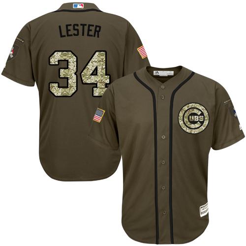 Cubs #34 Jon Lester Green Salute to Service Stitched MLB Jersey Cubs #34 Jon Lester Green Salute to Service Stitched MLB Jersey