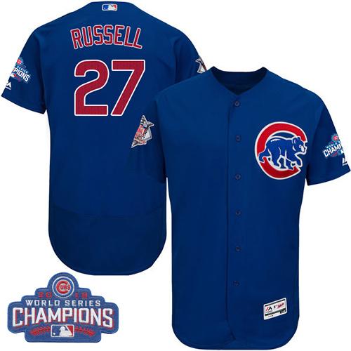 Cubs #27 Addison Russell Blue Flexbase Authentic Collection 2016 World Series Champions Stitched MLB Jersey Cubs #27 Addison Russell Blue Flexbase Authentic Collection 2016 World Series Champions Stitched MLB Jersey