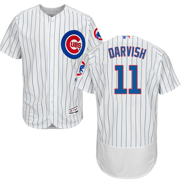 Cubs #11 Yu Darvish White Flexbase Authentic Collection Stitched MLB Jersey Cubs #11 Yu Darvish White Flexbase Authentic Collection Stitched MLB Jersey