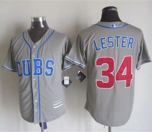Cubs #34 Jon Lester Grey Alternate Road New Cool Base Stitched MLB Jersey Cubs #34 Jon Lester Grey Alternate Road New Cool Base Stitched MLB Jersey