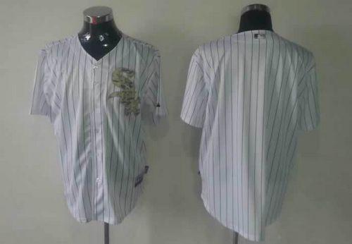 White Sox Blank White(Black Strip) USMC Cool Base Stitched MLB Jersey White Sox Blank White(Black Strip) USMC Cool Base Stitched MLB Jersey