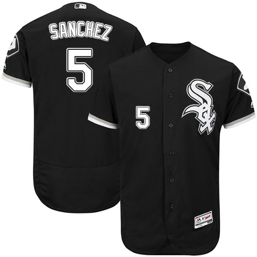 White Sox #5 Yolmer Sanchez Black Flexbase Authentic Collection Stitched MLB Jersey White Sox #5 Yolmer Sanchez Black Flexbase Authentic Collection Stitched MLB Jersey