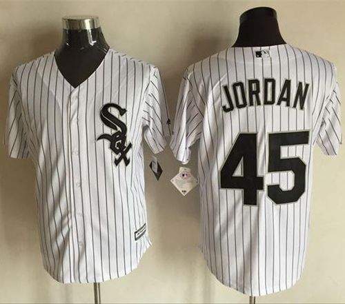 White Sox #45 Michael Jordan White(Black Strip) New Cool Base Stitched MLB Jersey White Sox #45 Michael Jordan White(Black Strip) New Cool Base Stitched MLB Jersey