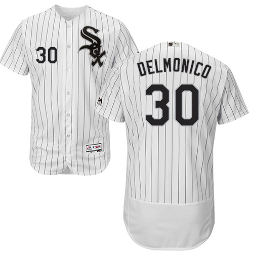 White Sox #30 Nicky Delmonico White(Black Strip) Flexbase Authentic Collection Stitched MLB Jersey White Sox #30 Nicky Delmonico White(Black Strip) Flexbase Authentic Collection Stitched MLB Jersey