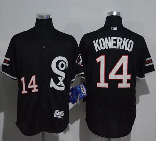 White Sox #14 Paul Konerko Black New Flexbase Authentic Collection Stitched MLB Jersey White Sox #14 Paul Konerko Black New Flexbase Authentic Collection Stitched MLB Jersey