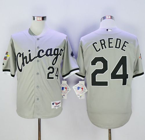 White Sox #24 Joe Crede Grey 2005 World Series Stitched MLB Jersey White Sox #24 Joe Crede Grey 2005 World Series Stitched MLB Jersey