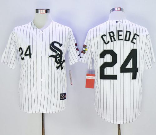 White Sox #24 Joe Crede White Throwback Stitched MLB Jersey White Sox #24 Joe Crede White Throwback Stitched MLB Jersey