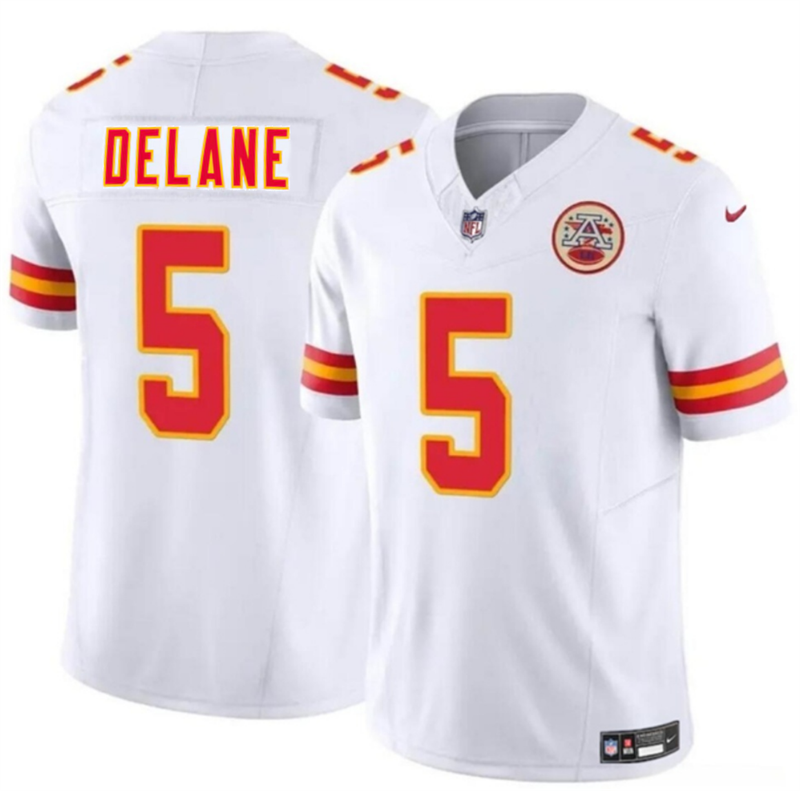 Men’s Kansas City Chiefs #5 Mansoor Delane White 2026 Draft F.U.S.E. Vapor Untouchable Limited Stitched Football Jersey