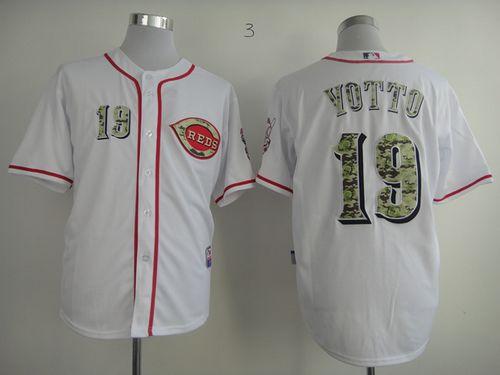 Reds #19 Joey Votto White USMC Cool Base Stitched MLB Jersey Reds #19 Joey Votto White USMC Cool Base Stitched MLB Jersey