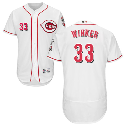 Reds #33 Jesse Winker White Flexbase Authentic Collection Stitched MLB Jersey Reds #33 Jesse Winker White Flexbase Authentic Collection Stitched MLB Jersey
